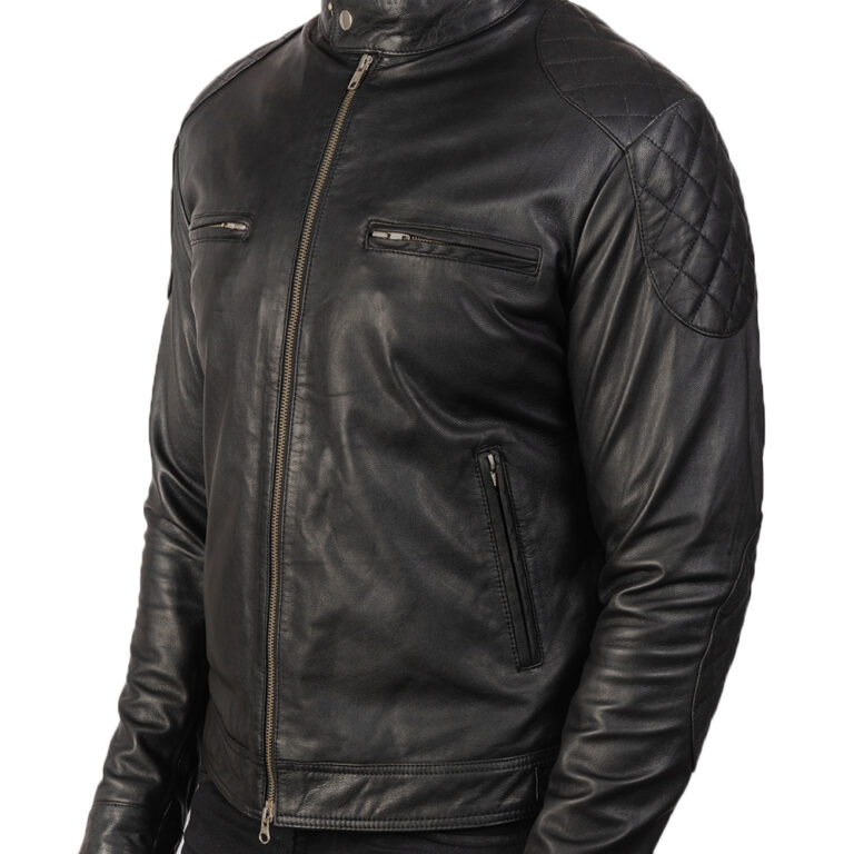 Mens Gatsby Black Leather Biker Jacket6068-9-1568986230262